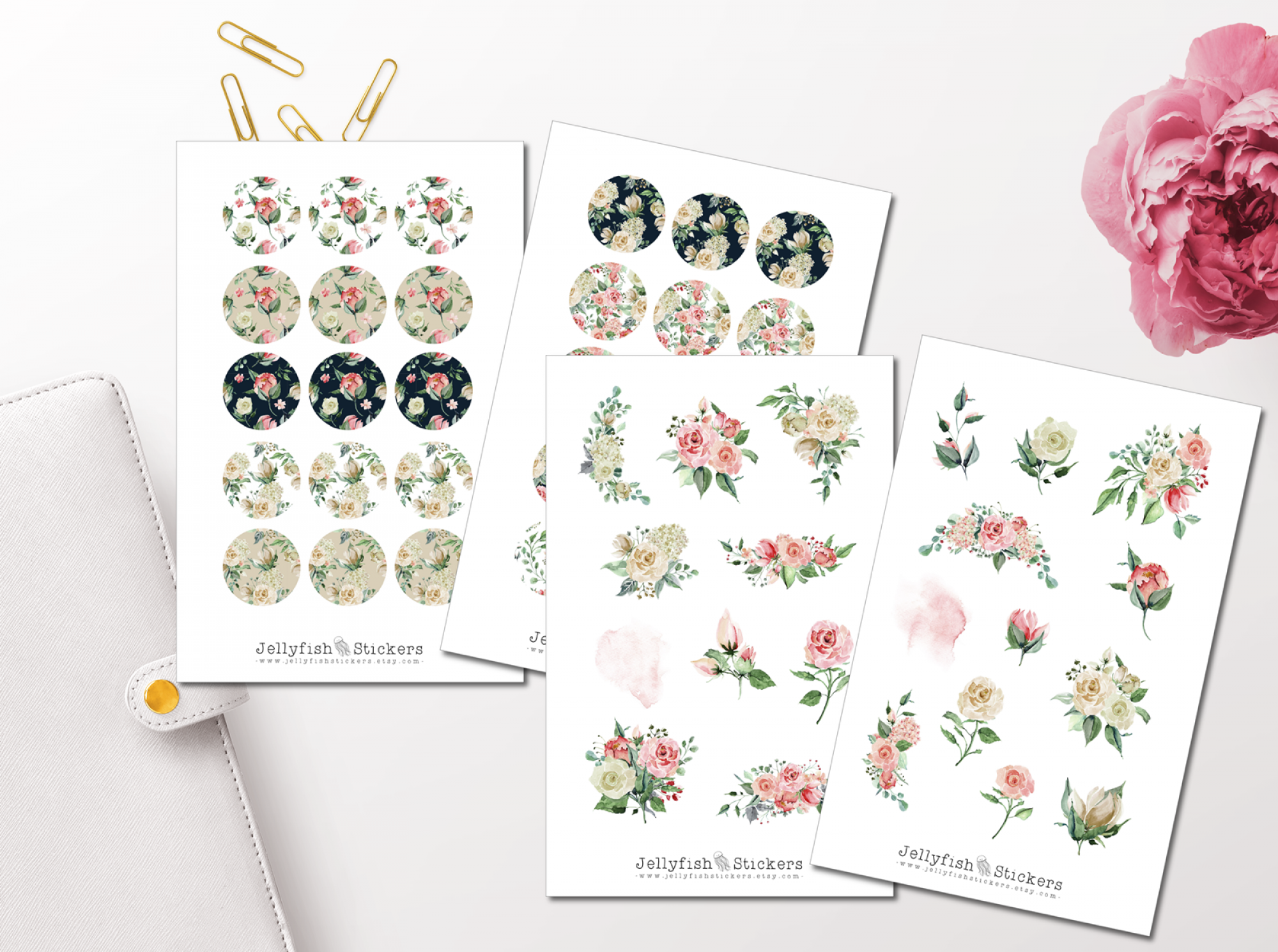 Blumenstrauß Rosen Sticker Set